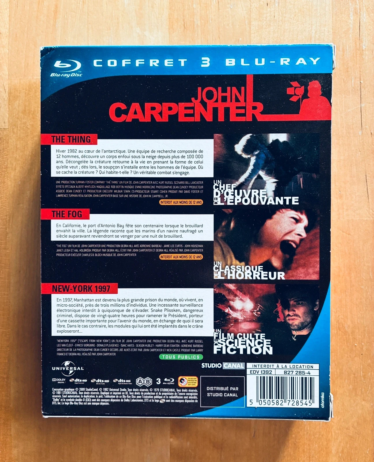 Coffret 3 Blu-ray John Carpenter. – photo 2